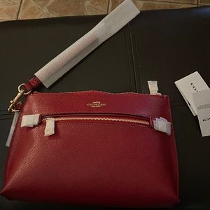 Coach red pouch/ wristlet